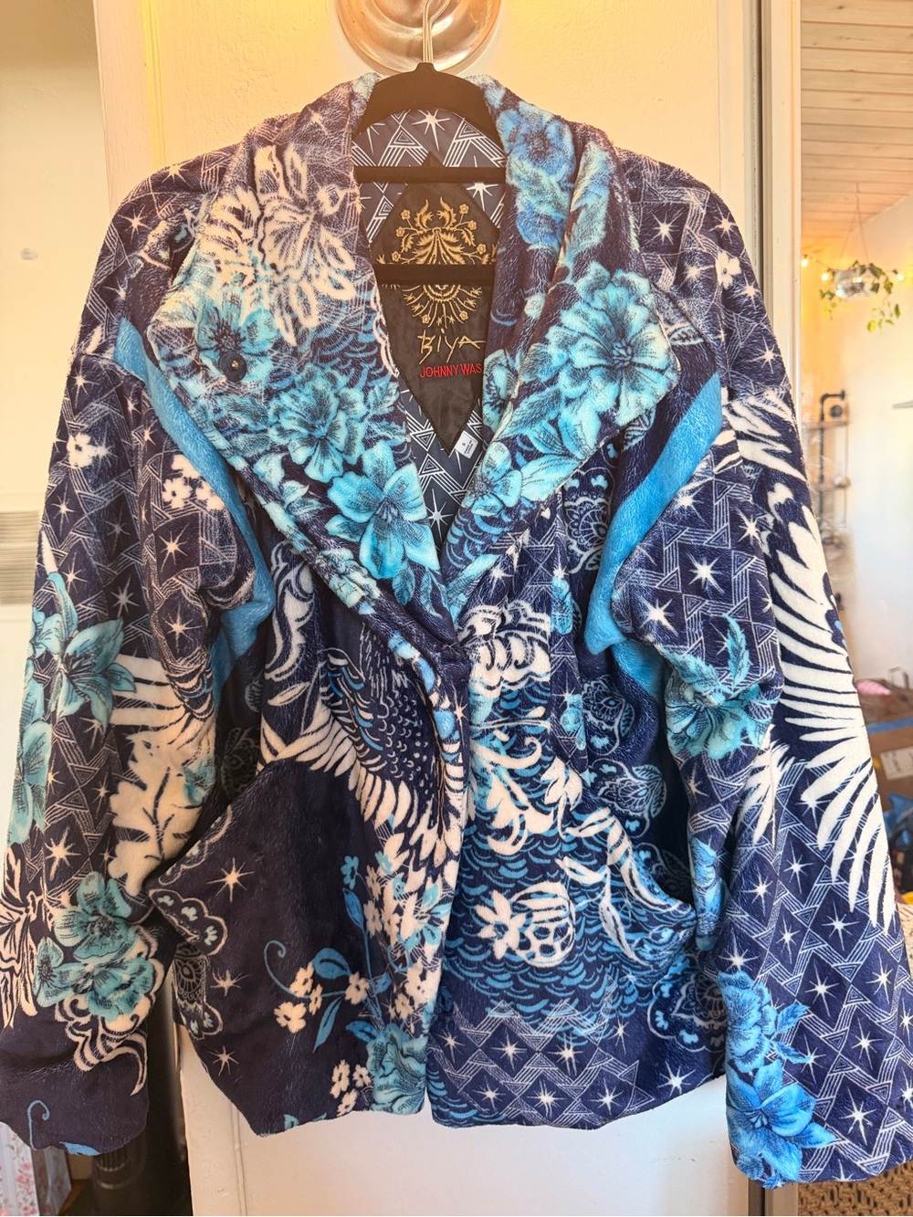 Johnny Was Beya Cozy Blue Festival Jacket